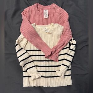NWOT H&M Cream and Pink Sweaters